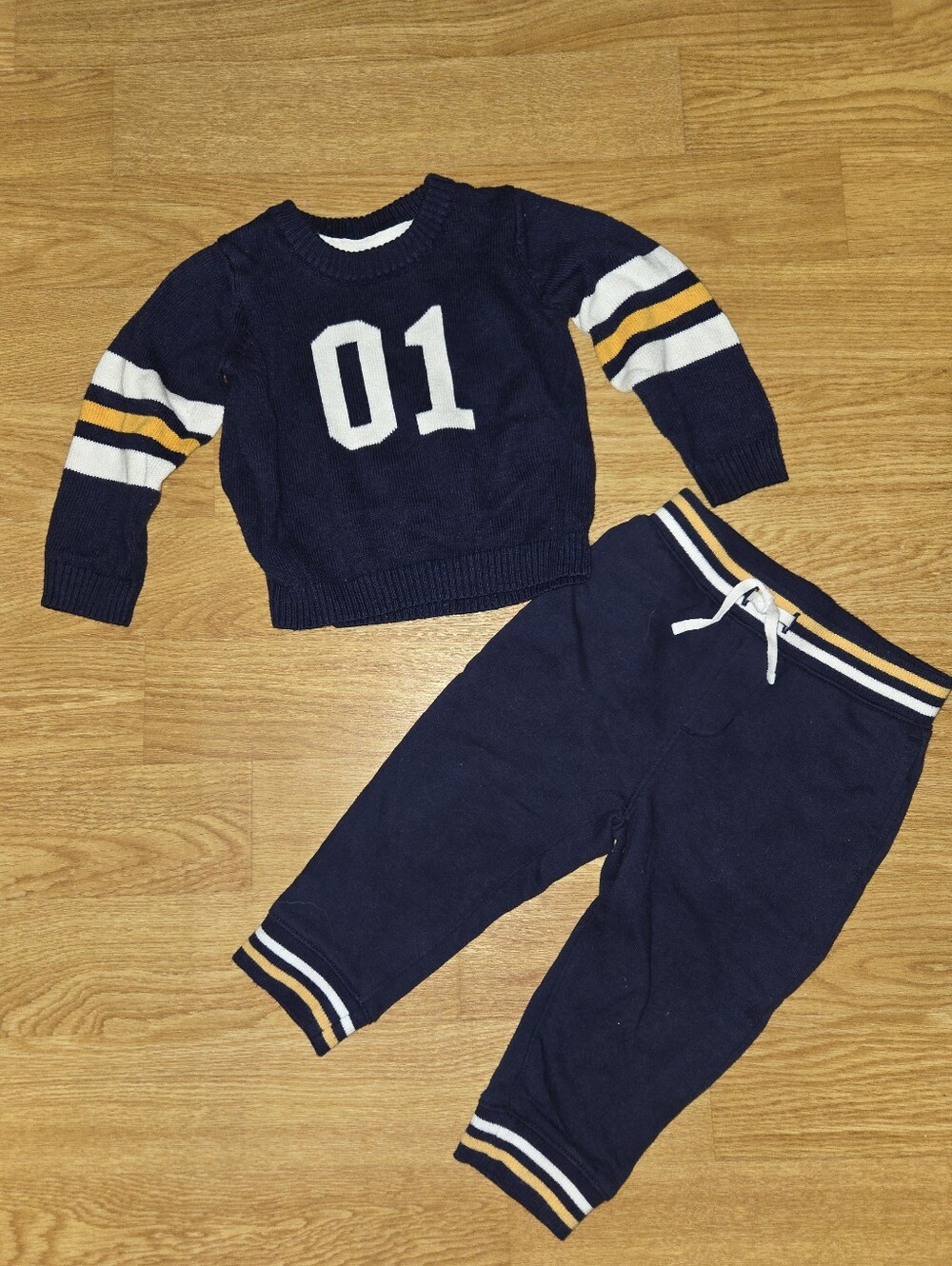 Janie and Jack Baby Boy Knit Two Piece Jersey Sweater & Pants 12/18 Months